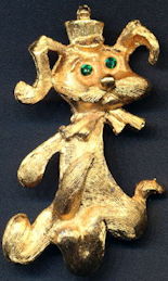 #BEADS0785 - Well Made Metal Cocker Spaniel Dog Pin with Rhinestone Eyes
