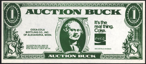 #CC283 - Group of 4 Coca Cola It's The Real  Thing Logo Auction Buck