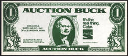 #CC283 - Group of 4 Coca Cola It's The Real  Thing Logo Auction Buck