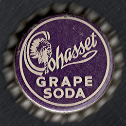 #BF206 - Rare Cork Lined Cohasset Grape Soda Cap with Indian Chief Pictured