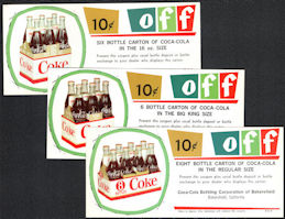 #CC366 - Group of 3 Different Coca Cola 10 Cents off Coupons