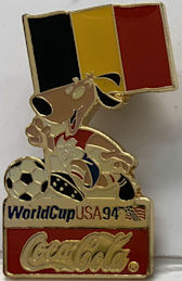 #CC385 - Coca Cola 1994 World Cup USA Soccer Lapel Pin - Flag of Belgium