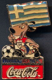 #CC352 - Coca Cola 1994 World Cup USA Soccer Lapel Pin - Greek Flag