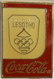 #CC420 - Coca Cola 1992 Lesotho Olympics Enamel...