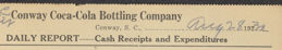#CC231 - 1930s Daily Report from the Conway Coc...