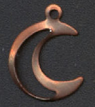 #BEADSC0279 - Solid Copper Moon Charm - As low ...