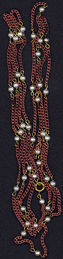 #BEADS0465 - Huge 56" Copper and Pearl Necklace