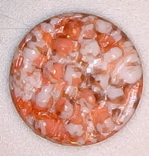#BEADS0654 - 9mm Coral Matrix Glass Cabochon - As low as 10¢ each