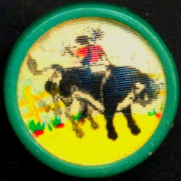 #TY736 - Flicker Action Ring with Cowboy on Bucking Bull