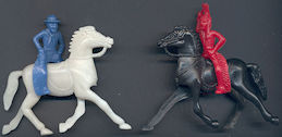 #TY625 - Larger Cowboy and Indian on Horseback Figures - Ajax Plastics