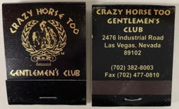 #TOB1MATCHES134 - Group of 3 Full Unused Pack of  Matches from Crazy Horse Too Gentlemen's Club in Vegas