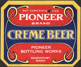 #ZLS255 - Pioneer Creme Beer Soda Bottle Label