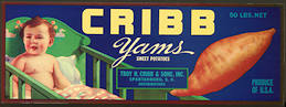 #ZLCA*023 - Cribb Yams Sweet Potatoes Crate Label - As low as 50¢ each