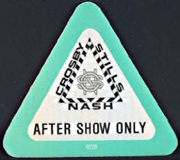 ##MUSICBP0309  - Scarcer Crosby Still & Nash OTTO After Show Only Cloth Backstage Pass from the 1987 Summer Tour