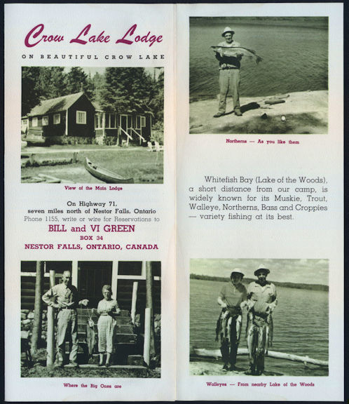 #UPaper123 - Crow Lake Lodge 1940s Fishing Brochure