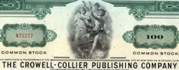 #ZZCE077- The Crowell-Collier Publishing Company Stock Certificate - As low as 75¢ each
