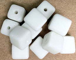 #BEADS0991 - Group of a Dozen 8mm Square White ...