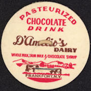 #DC141 - D'Amelio's Chocolate Drink Milk Bottle Cap with Cows