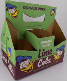 #SOZ083 - Rare Licensed Disney Donald Duck Lime Cola 6 bottle Carrier