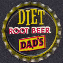 #BF083 - Group of 10 Cork Lined Diet Dad's Root Beer  Soda Caps