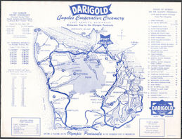 #ZZZ198  - Darigold Angeles Cooperative Creamery Placemat with Ferry Schedule
