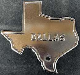 #SIGN282 - Steel License Plate Topper Sign From Dallas Texas - 1947
