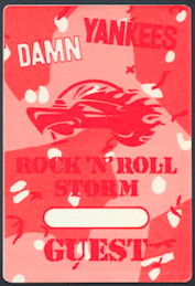 ##MUSICBP0205 - Special Rare Glow in the Dark Pass Made for a 1991 Performance by the Damn Yankees Honoring Gulf War Troups