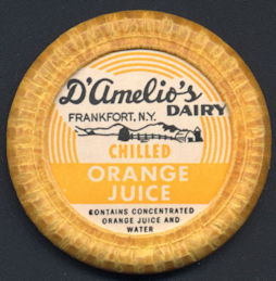 #DC175 - Large D'Amelio's Chilled Orange Juice Bottle Cap with Dairy Pictured