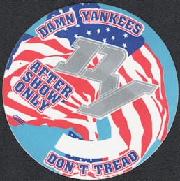 ##MUSICBP0715  - Damn Yankees OTTO Cloth After Show Backstage Pass from the 1992 Don't Tread Tour