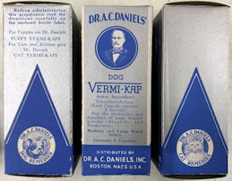 #CS585 - Pair of Dr. A. C. Daniels' Vermi-Kap Dog Medicine Boxes - Veterinary