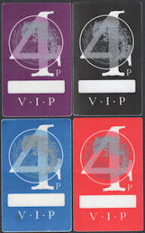 ##MUSICBP0791 - Group of Four Different Colored Danzig OTTO V.I.P.  Cloth Backstage Passes from the 1994 Tour with Marilyn Manson and Korn