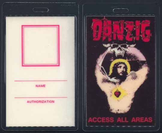 ##MUSICBP0208 - Danzig OTTO Laminated Backstage Pass from the 1989 God Don't Like It Tour