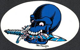 ##MUSICGD2010 - Grateful Dead Tour Sticker/Decal - Blacklight Skull Chewing on a Sword