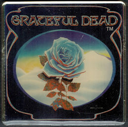 ##MUSICBQ0185 - Licensed Stanley Mouse Magnet Featuring a Blue Rose says "Grateful Dead"