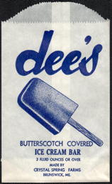 #PC130 - Group of 3 Dee's Butterscotch Covered Ice Cream Bar Bags - Stone Litho Graphic