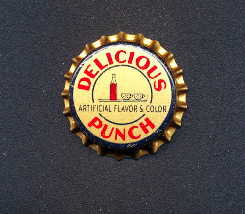 1940/'s DELICIOUS PUNCH SODA Cork-Lined  BOTTLE CAP SC321 UNUSED GRAPHIC