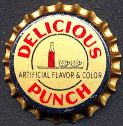 #BF162 - Group of 10 Early Cork Lined Delicious Punch Soda Caps