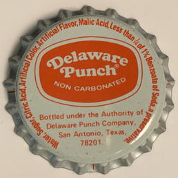 #BF350 - Group of 10 Delaware Punch Plastic Lined Soda Bottle Caps