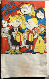 #CH614 - Very Large Licensed Dennis the Menace Happy Birthday Paper Table Cloth