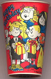 #CH412 - Licensed Dennis the Menace Waxed Happy Birthday Cup