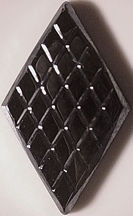 #BEADS0541 - Very Large 30mm Diamond Shaped Black Cross Hatch Pattern Cabochon - As low as 30¢ each