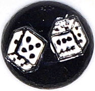 #BEADS0549 - Reverse Painted Glass Intaglio with Pair of Dice Pictured - As low as $1 each