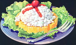 #SIGN195 - Diecut Diner Lunch Sign with Cottage Cheese and Pineapple Platter - As low as 50¢ each