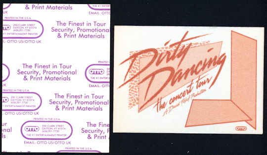 ##MUSICBP0147 - 1988 Dirty Dancing Live Tour OTTO Cloth Backstage Pass - As low as $1.50 each