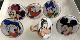 #CH632 - Set of 6 Different Disney Character Gumball Rings