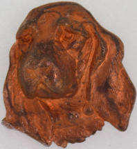 #BEADS0578 - Old Cocker Spaniel Stamping with Heavy Patina