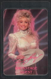 ##MUSICBP0150 - Dolly Parton OTTO Backstage/Guest Oversized Laminated Cloth Backstage Pass from the 1989 White Limozeen Tour