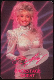 ##MUSICBP0150 - Dolly Parton OTTO Backstage/Guest Cloth Backstage Pass from the 1989 White Limozeen Tour