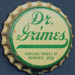 #BF172 - Rare Dr. Grimes Cork Lined Soda Bottle Cap