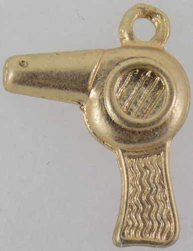 #BEADSC0262 - 1950s Solid Metal Hair Dryer Charm - As low as 20¢ each